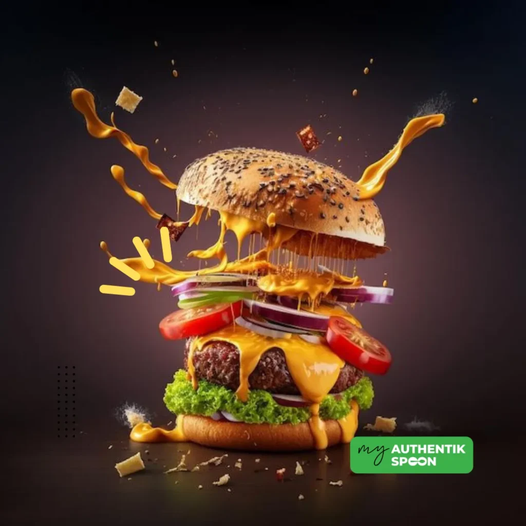 Ultra-processed burger meal illustrating how highly processed foods can contribute to inflammation, bloating, fatigue and poor digestion after 35