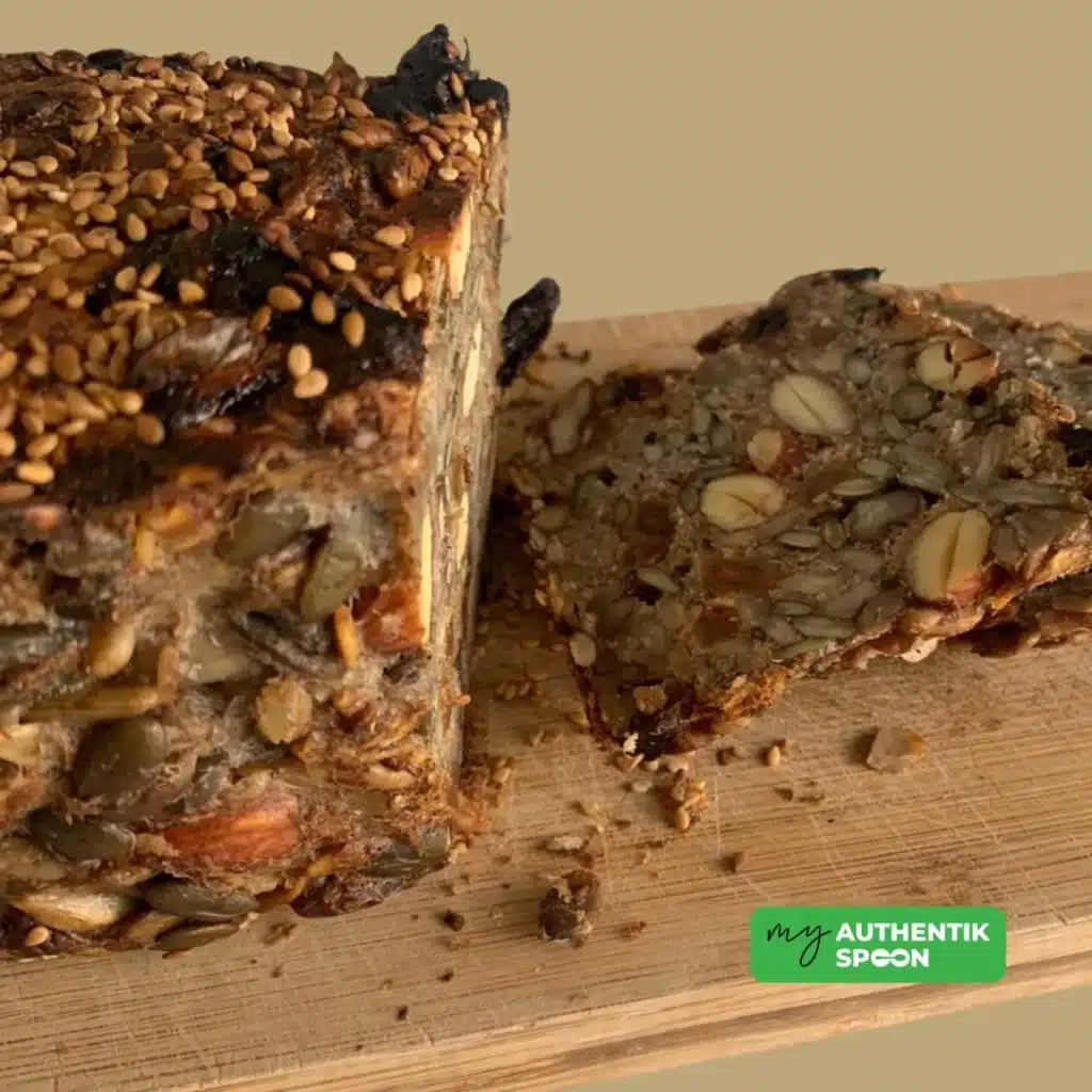 Flour-free high protein bread for weight loss and gut health with seeds and nuts