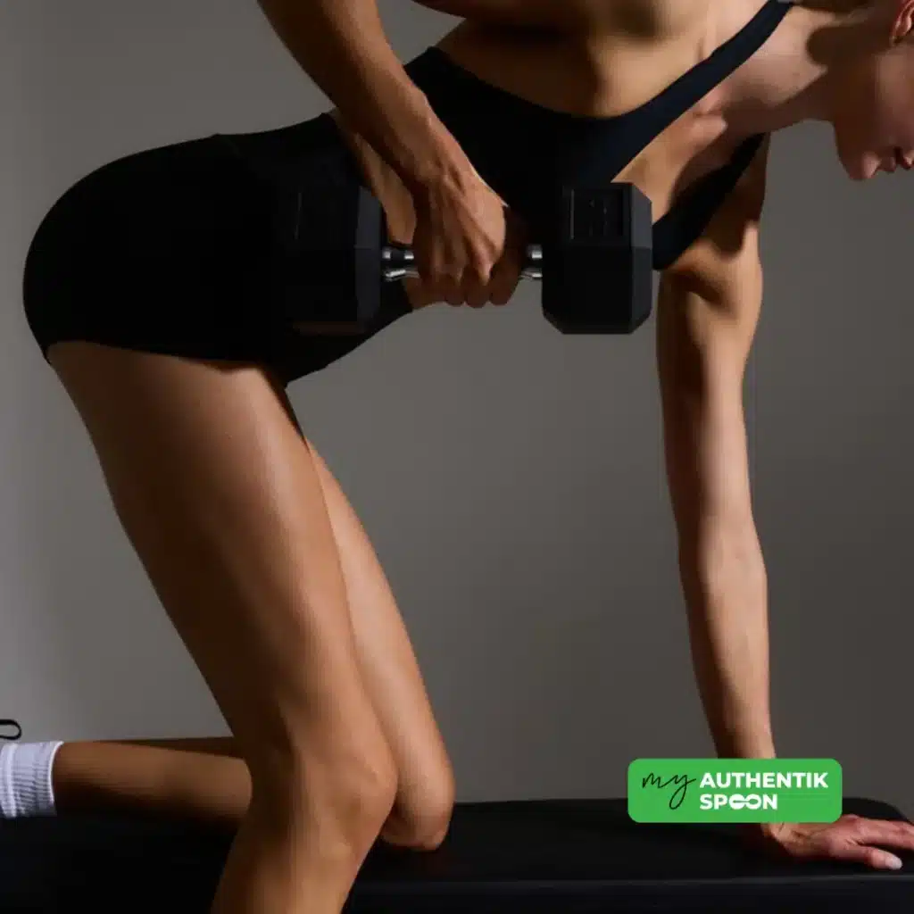 Louisa Mesquita practicing strength training to build muscle and improve body composition