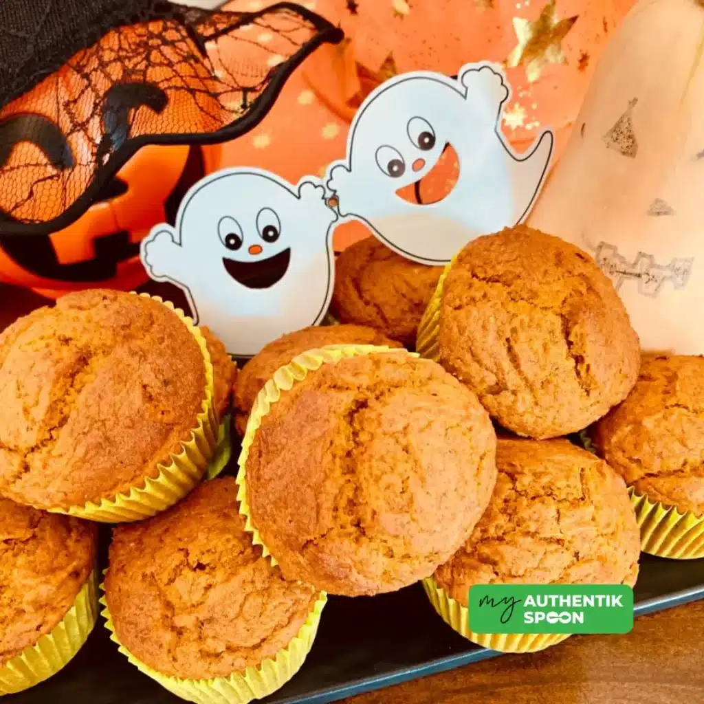 Pumpkin muffins for gut health, hormone balance, and halloween treats