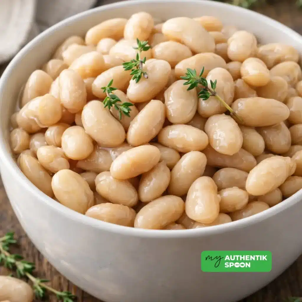 Cooked white beans for plant-based protein and fiber
