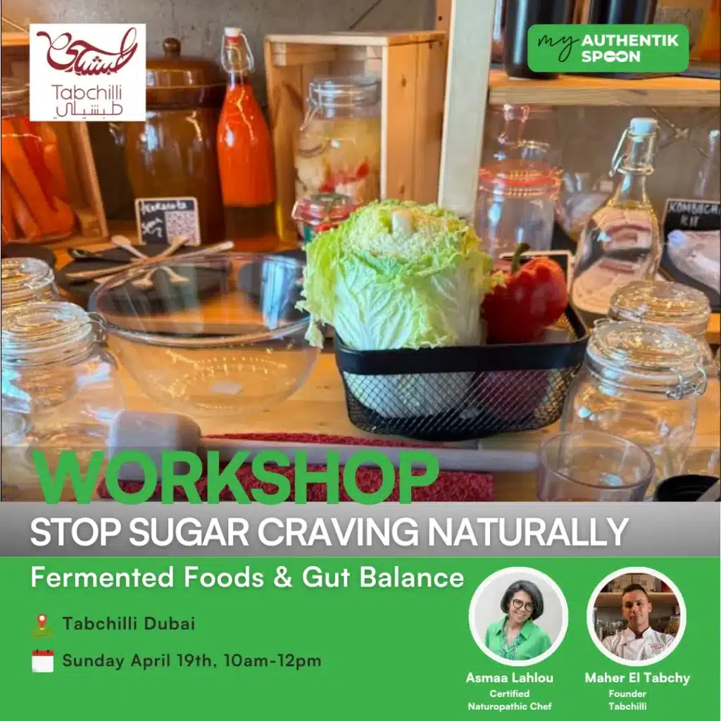 Fermented foods workshop in Dubai teaching how fermented foods help reduce sugar cravings and support gut health