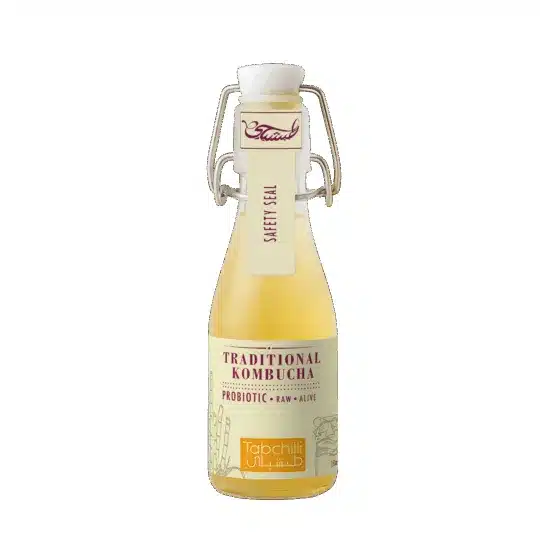 Kombucha drink from Tab Chilli made with traditional raw kombucha, low sugar fermented tea supporting digestion