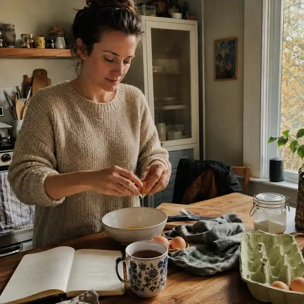 Woman preparing a protein breakfast during her September health reset morning routine